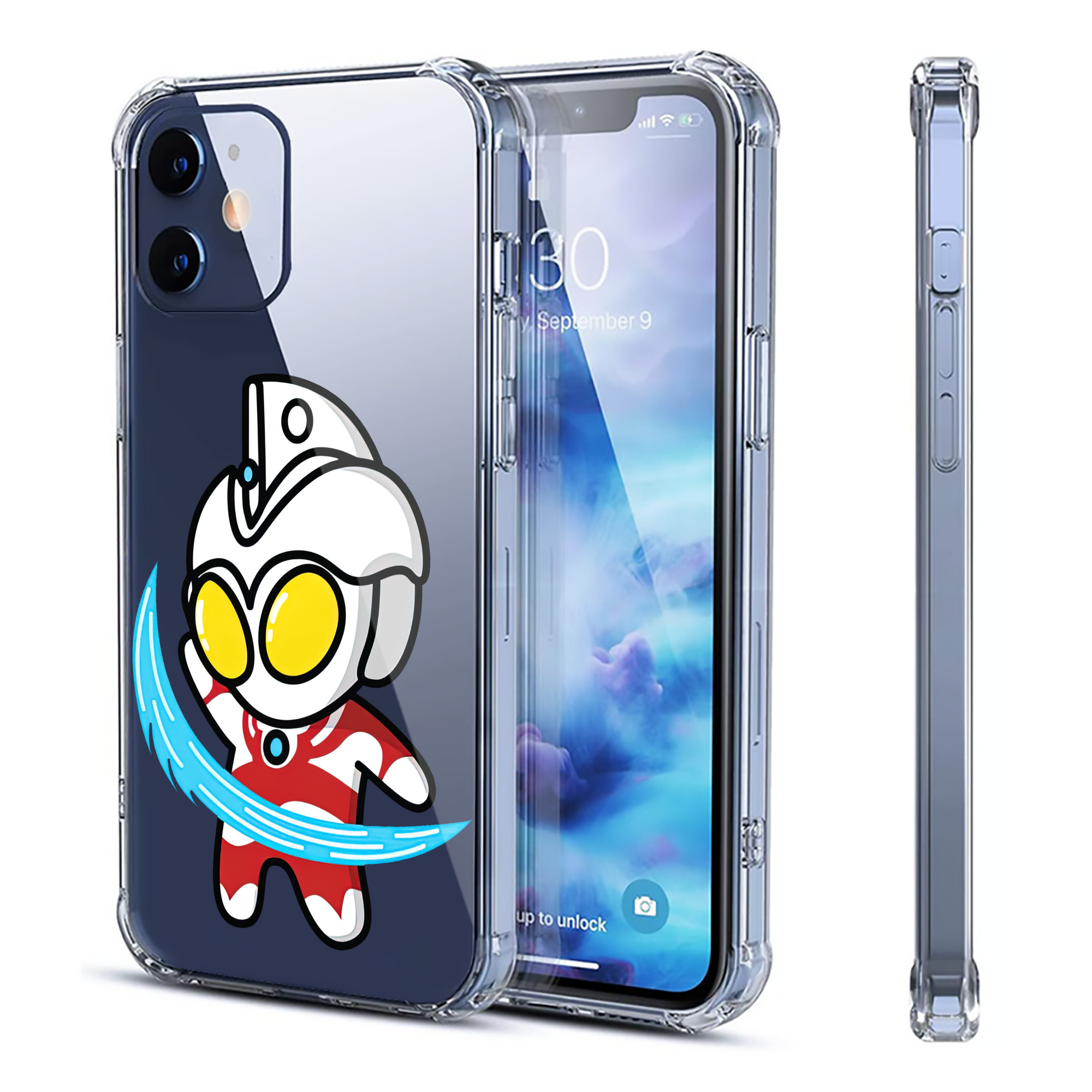 （画像用） ウルトラマン Ultraman 【iPhone 12シリーズ対応】透明スマホケース（クリアソフトケース）